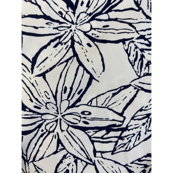 Express Floral Shirt Mens M Extra Slim Fit Blue & White Button Up Shirt - Picture 5 of 9